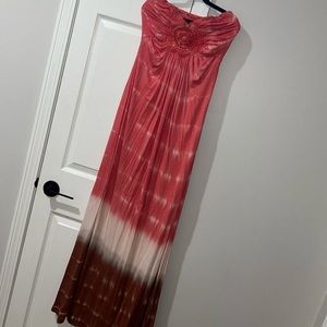 Strapless tie-dye flower, cut out dress